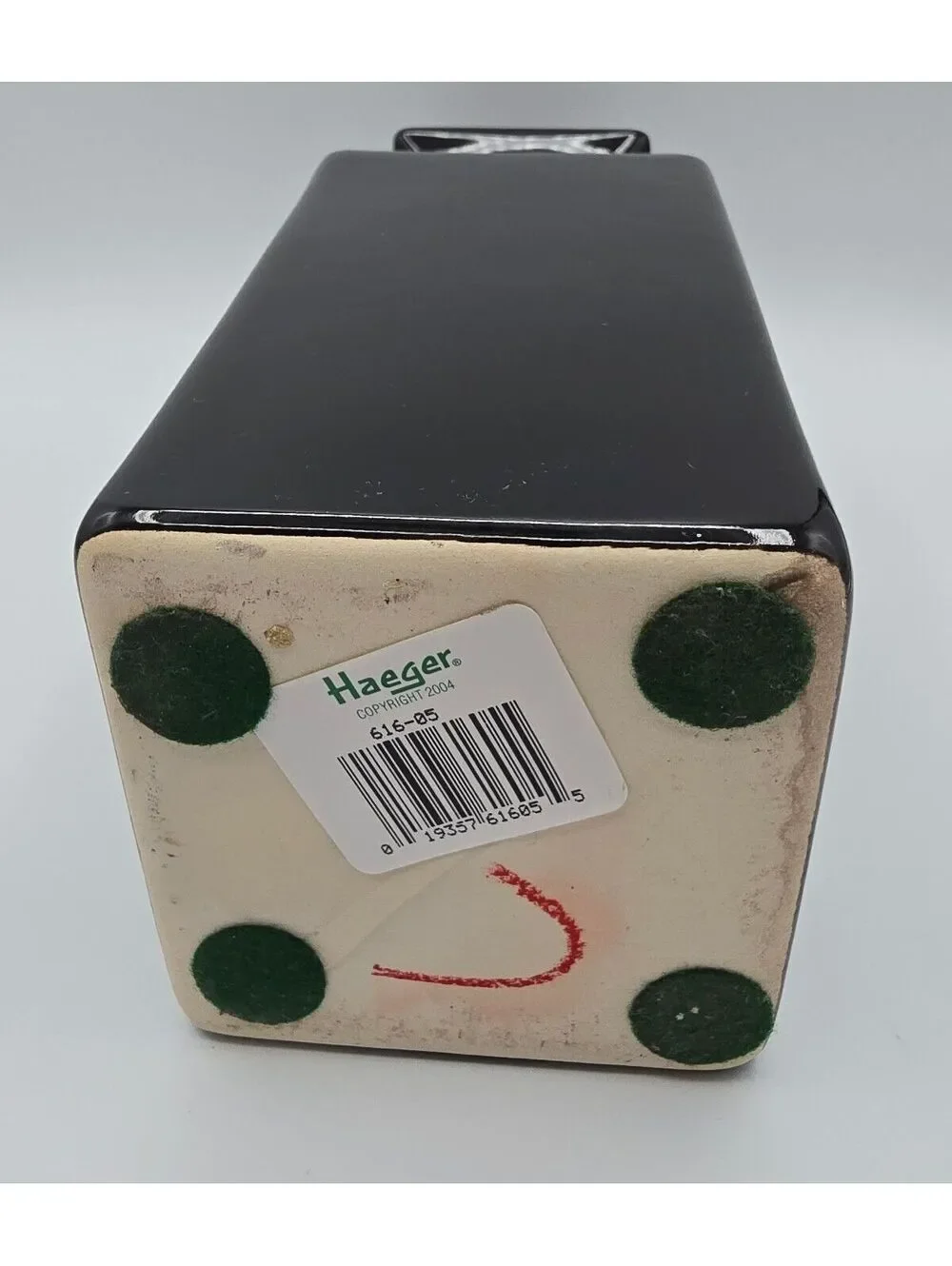 Haeger Floral Black Ceramic Modern Vase 616-05 USA 2004 12
